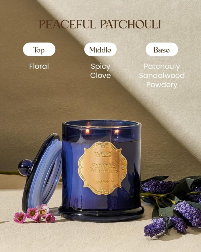 M&SENSE Patchouli Candles for Home Scented, Organic Soy Candles Non Toxic Soot-F... - Image 3