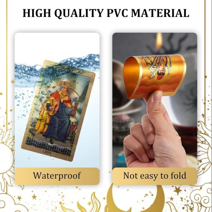 78 Tarot Cards with Guide Book,Rider Waite Tarot Deck,Gold Foil Tarot Cards Deck... - Image 4