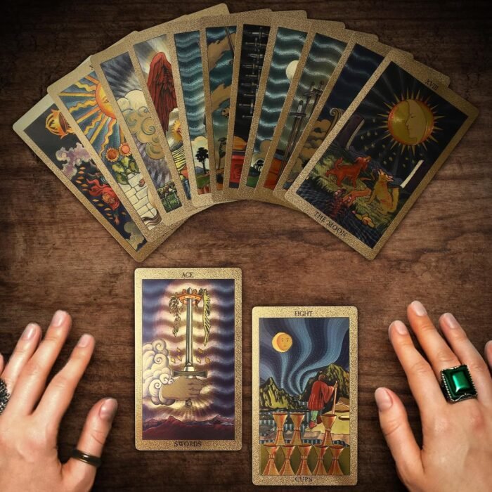 78 Tarot Cards with Guide Book,Rider Waite Tarot Deck,Gold Foil Tarot Cards Deck... - Image 7