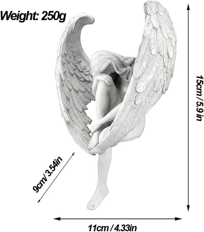 Creative White Resin Redemption Angel Statue,Tabletop Ornament, Hand-Carved Ange... - Image 3