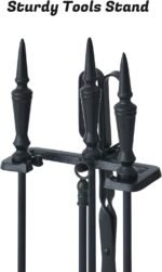 Lichamp Gothic Fireplace Tools Set, 5-Pieces Indoor Outdoor Sturdy Fire Place Po... - Image 6