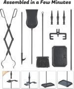Lichamp Gothic Fireplace Tools Set, 5-Pieces Indoor Outdoor Sturdy Fire Place Po... - Image 7