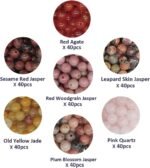 140pcs 8mm Natural Stone Beads Polished Beading Loose Beads Gemstone Energy Heal... - Image 3