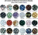 504pcs 8mm Natural Round Stone Beads Gemstone Beading Hole Size 1mm Crystal Ener... - Image 3