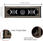 Indian Consigners Altar Cloth Witchcraft Moon Phases Triple Moon Long Side Table... - Image 3