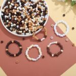 ZHIYUXI 1000PCS Brown Pony Beads Bulk for Bracelets Making 6x9mm 5style Brown Po... - Image 4