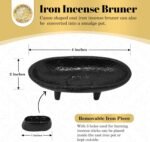 Cast Iron Incense Burner 4" L 2" H, Ideal for smudging, Incense Burning, Ritual ... - Image 4