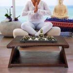 Floor Table, Altar Table Paulownia Folding Design, Low Meditation Table for Sitt... - Image 3