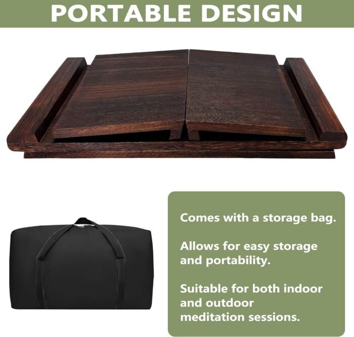 Floor Table, Altar Table Paulownia Folding Design, Low Meditation Table for Sitt... - Image 6