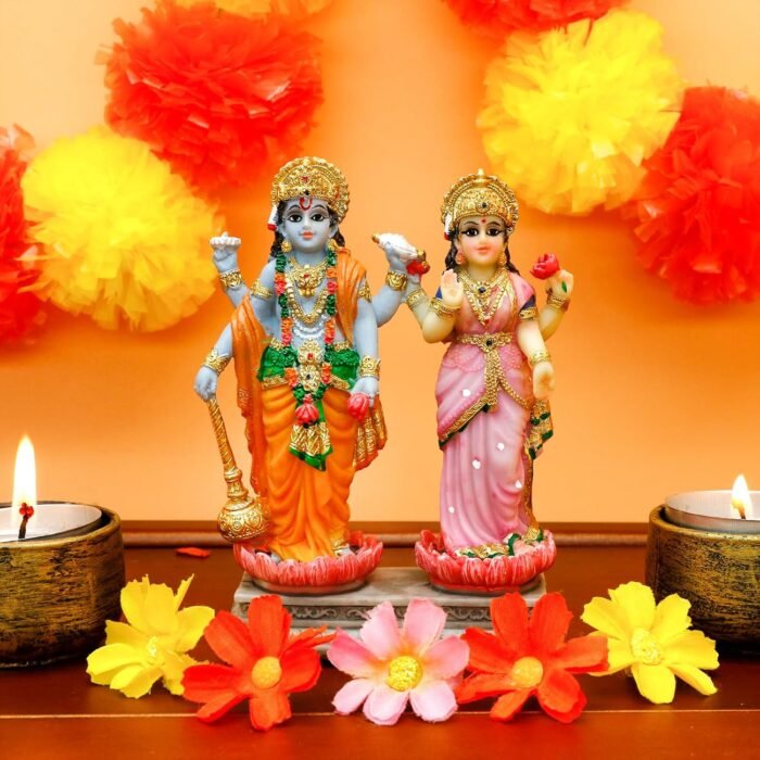 alikiki Vishnu Lakshmi Narayana Statue – 4.7 Inch Lord Vishnu W/Laxmi MATA India... - Image 4
