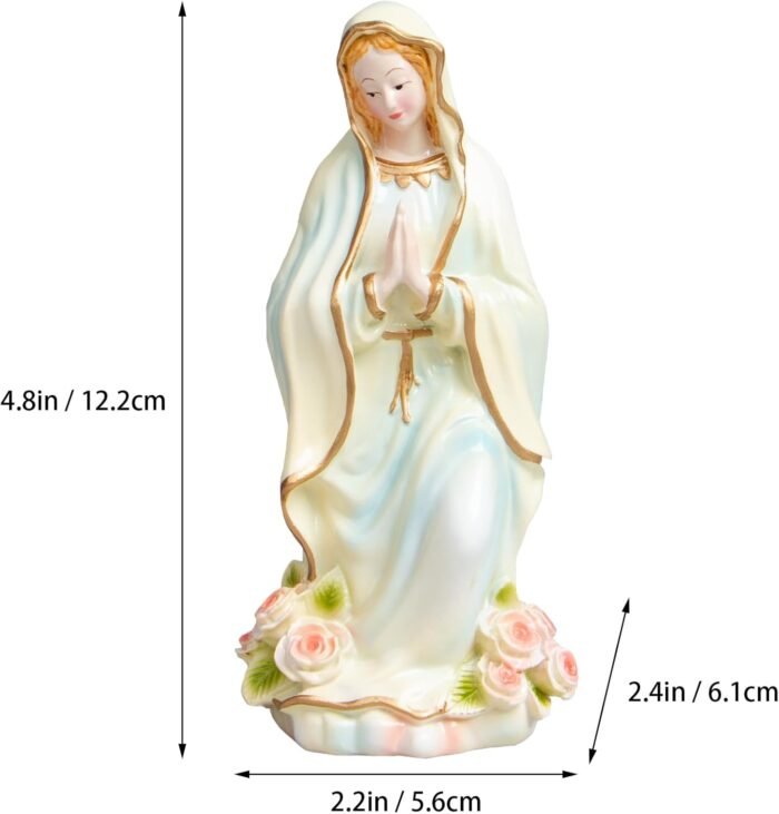 Virgin Mary Statue, 4.8 Inch Catholic Blessed Virgin Mother Mary Statues, Suitab... - Image 3