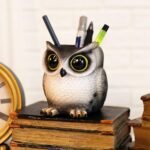 Ebros Tools Of Wisdom Whimsical Great Horned Owl Owlet Baby Stationery Make Up B... - Image 4