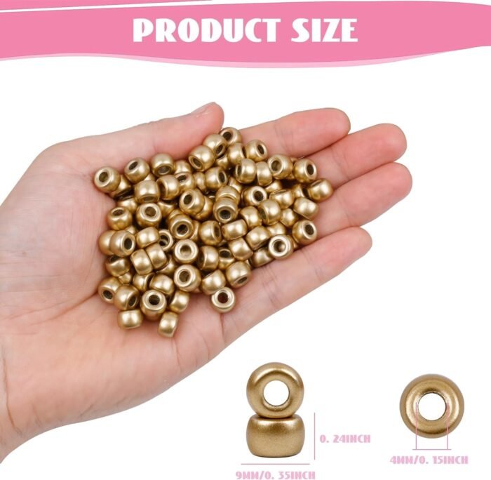 1000Pcs Pony Beads Bracelet 9mm Rainbow Plastic Barrel Pony Beads for Necklace,H... - Image 3