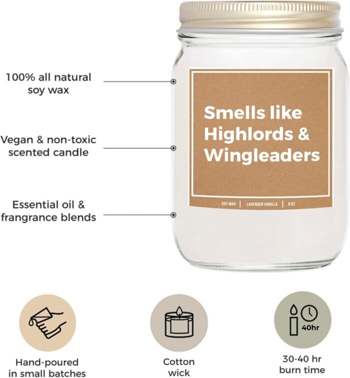 You Nique Designs Highlords Candle 8 Oz - Bookish Candles, Reading Themed Gifts ... - Image 3