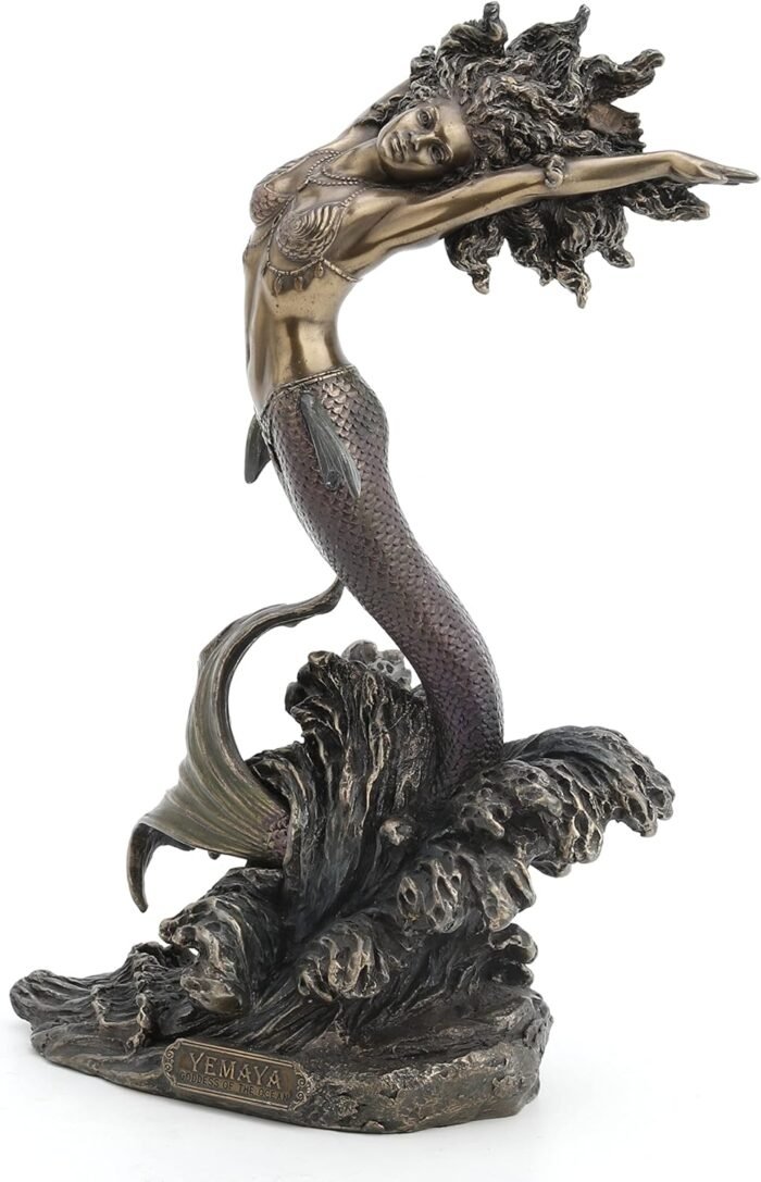 Yemaya Mother of All and Goddess of The Ocean Figurine Cold Cast Resin Bronze Fi... - Image 3