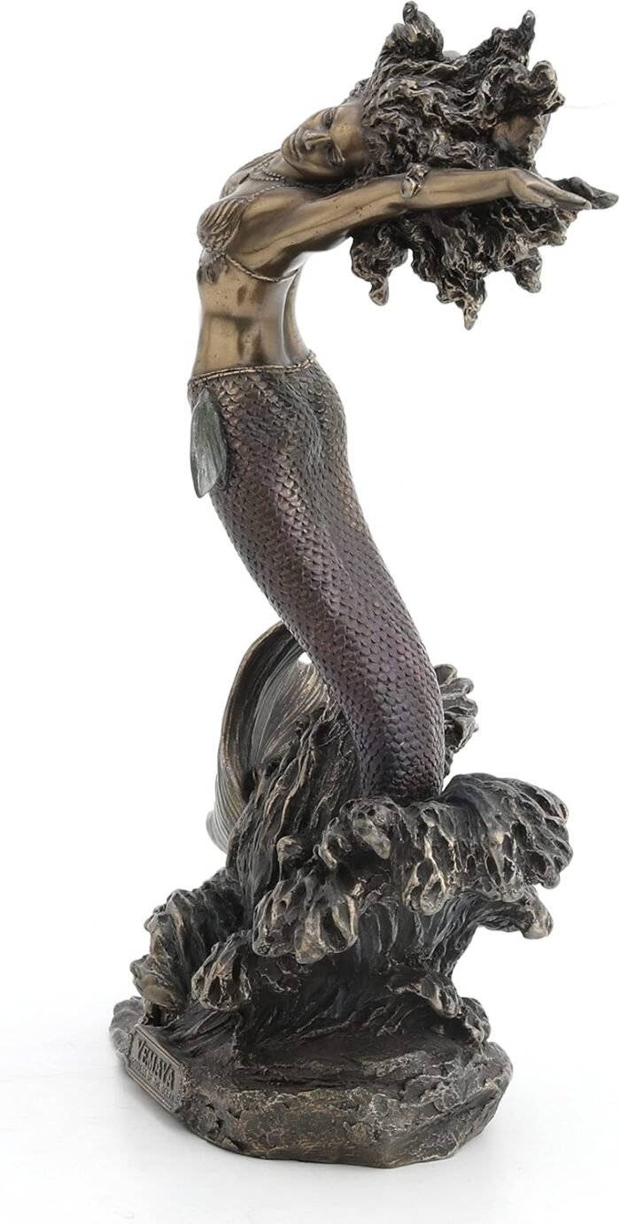 Yemaya Mother of All and Goddess of The Ocean Figurine Cold Cast Resin Bronze Fi... - Image 4