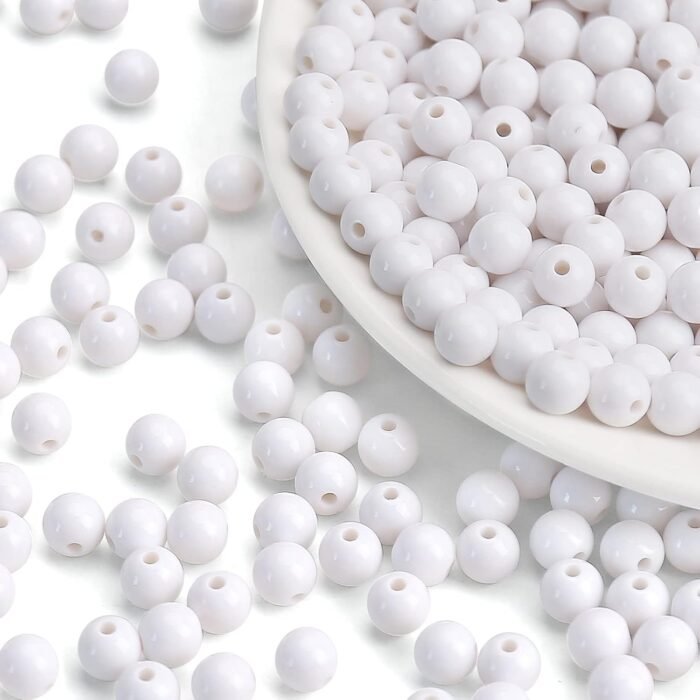 1000PCs 6MM Smooth White Acrylic Round Beads, Round Acrylic Balls Gumball Beads,... - Image 3