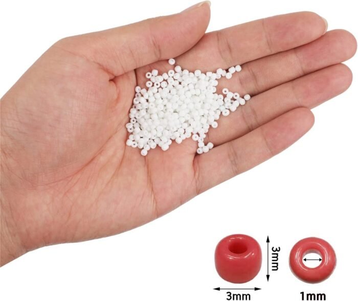 3mm Glass Seed Seed Beads Opaque White About 5000pcs/150Grams 8/0 Small Craft Be... - Image 4