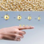250pcs 14K Gold Filled Spacer Beads，Round Bracelet Beads,Seamless Smooth Metal B... - Image 3
