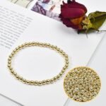 250pcs 14K Gold Filled Spacer Beads，Round Bracelet Beads,Seamless Smooth Metal B... - Image 6