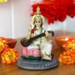 Hindu Goddess Saraswati Idol Statue - 5.1”H Saraswati Statue Indian Spiritual Cu... - Image 3