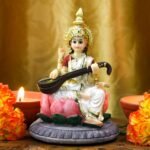 Hindu Goddess Saraswati Idol Statue - 5.1”H Saraswati Statue Indian Spiritual Cu... - Image 4