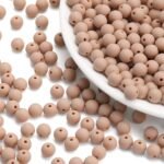 500PCs 8MM Matte Light Brown Acrylic Round Beads, Frosted Acrylic Balls, Bubbleg... - Image 3