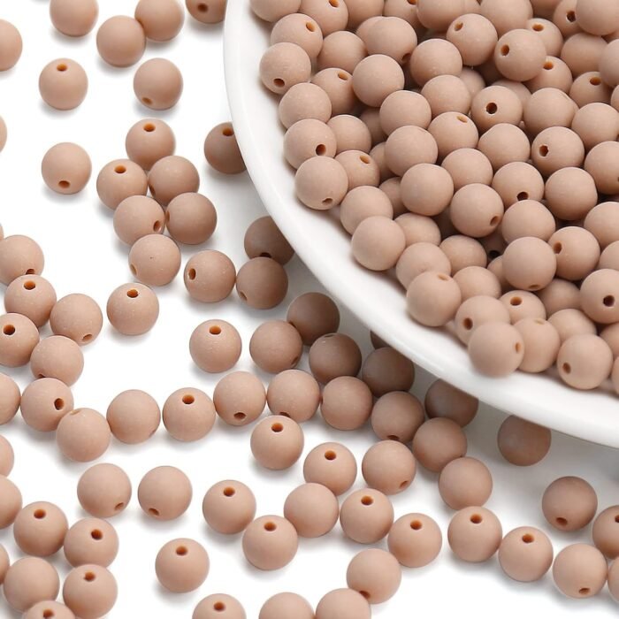 500PCs 8MM Matte Light Brown Acrylic Round Beads, Frosted Acrylic Balls, Bubbleg... - Image 3