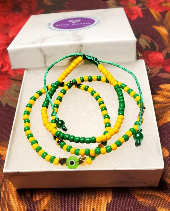 Evil Eye Orishas Protection Jewelry Ilde Elastic Stretch Adjustable Beaded Unise... - Image 4