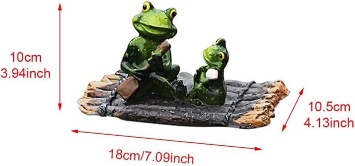 JIANWEI Water Floating Frog Ornament, Resin Frog Figurine Pond Decor, Animal Gar... - Image 3