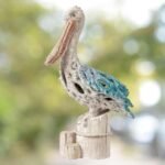 Pelican Statue Figurine Coral Reef Beach Home Decor (Blue Pelican on Post) 13 3/... - Image 4