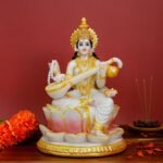 BangBangDa Big Hindu Goddess Saraswati Statue – 8.7”H India God Saraswati Idol H... - Image 3