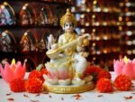 BangBangDa Big Hindu Goddess Saraswati Statue – 8.7”H India God Saraswati Idol H... - Image 4