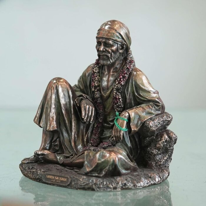 InspireMoon Creation India Lord Sai Baba Idol Bronze Sainatha Sri Sai Om Sairam ... - Image 3
