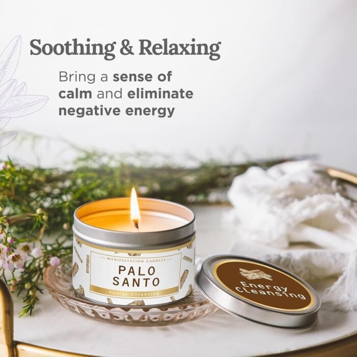 Long Lasting Palo Santo Scented Smudge Candle | 6 Oz - 35 Hour Burn | Soy Wax Ar... - Image 5