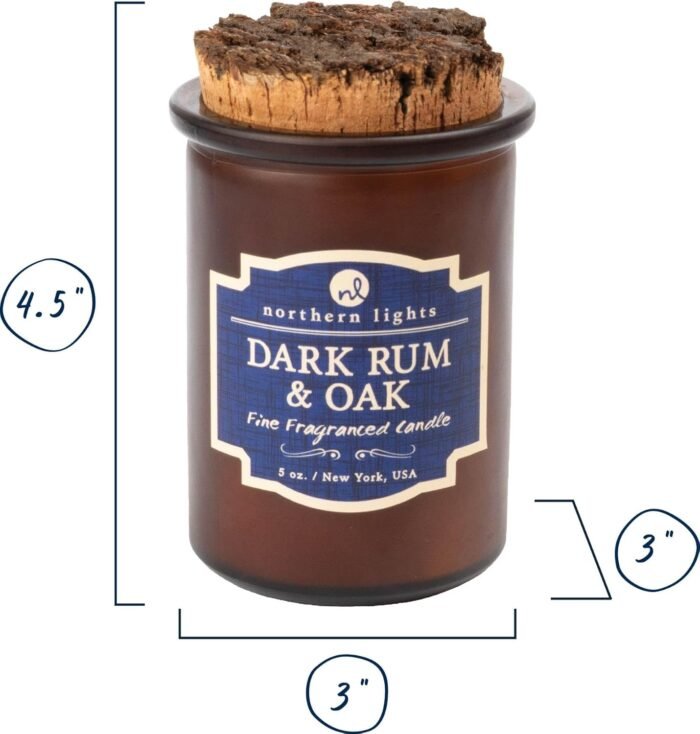 Northern Lights Candles Spirit Candles, Dark Rum & Oak - Image 4