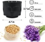20 oz Black Buddha Head Aromatherapy Candle, Lavender Scent, 3-Wick Soy Wax Cand... - Image 3