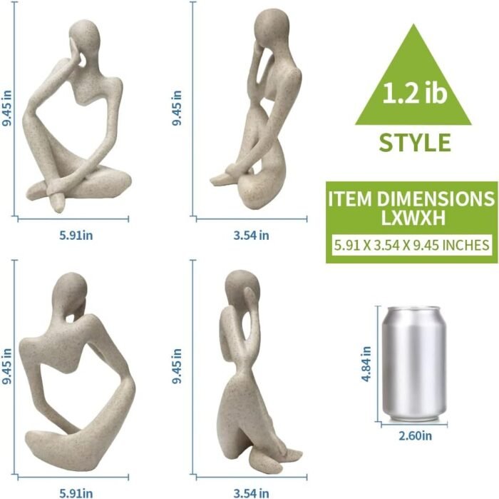 Sandstone Resin Thinker Style Abstract Sculpture Statue Collectible Figurines Ho... - Image 7