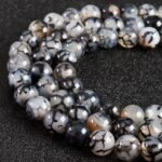 100pcs 6mm White Dragon Vein Agate Beads Natural Gemstone Beads Round Loose Bead... - Image 3