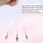Crystal Pendulums with Chain, Amethyst Healing Natural Quartz Spiritual Hexagona... - Image 4