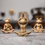 Bronze Frog Figurines, 3-Piece Yoga Decor Set, Antique Bronze Color, Handmade Ho... - Image 4
