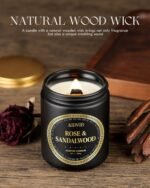 AOOVOO Scented Candles for Men - Rose & Sandalwood Candles for Home Scented | Cr... - Image 4