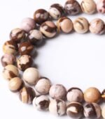 35PCS 10MM Natural Brown Zebra Round Loose Stone Beads for Jewelry Making DIY En... - Image 4