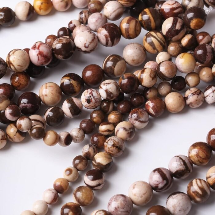 35PCS 10MM Natural Brown Zebra Round Loose Stone Beads for Jewelry Making DIY En... - Image 5