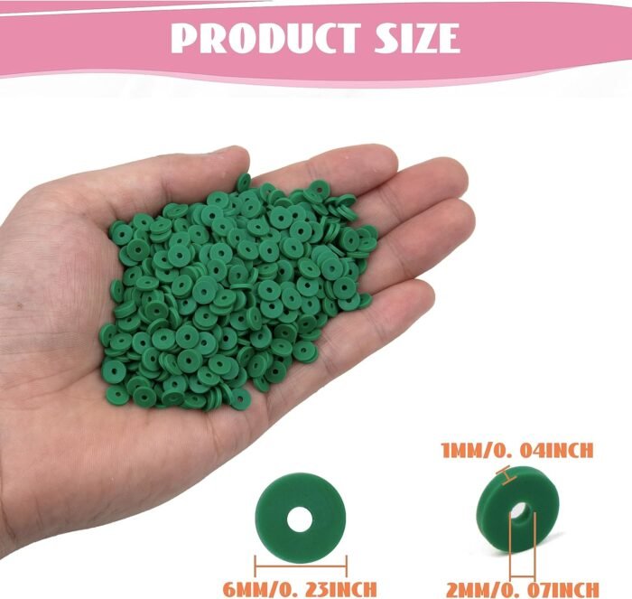 2000Pcs White Clay Beads Polymer Clay Spacer Beads Flat Beads 6mm Round Heishi V... - Image 4
