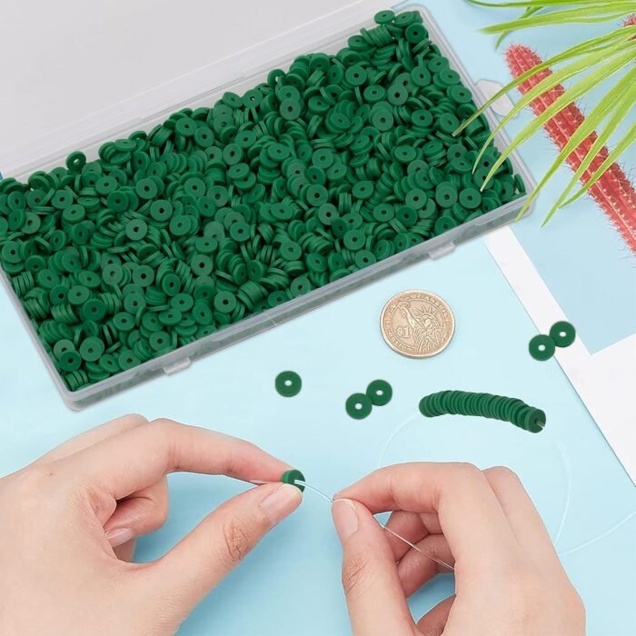2000Pcs White Clay Beads Polymer Clay Spacer Beads Flat Beads 6mm Round Heishi V... - Image 5