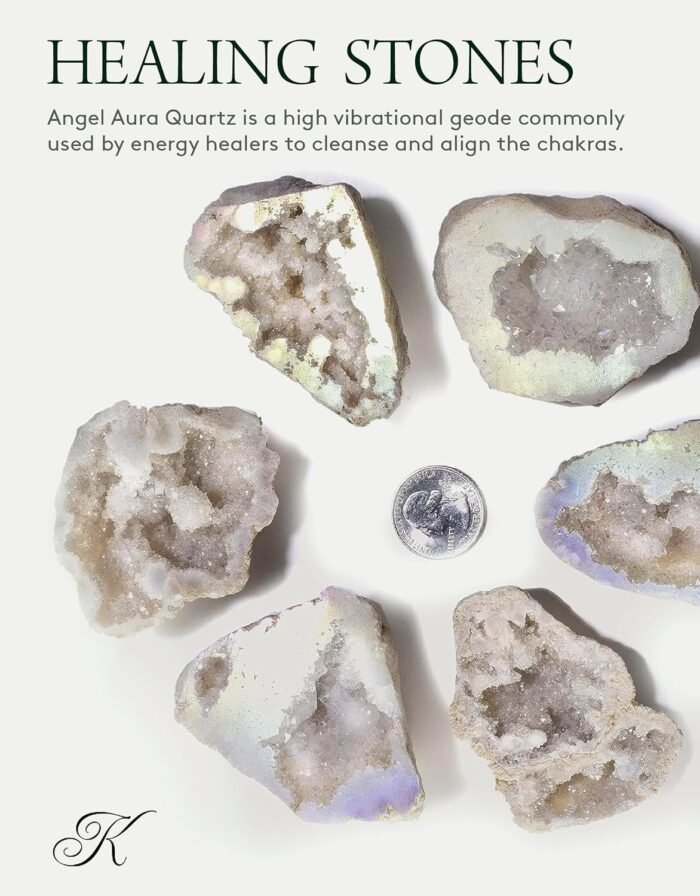 KALIFANO Angel Aura Quartz Geode - Titanium Bonded High Energy Crystal Cuarzo Cl... - Image 3