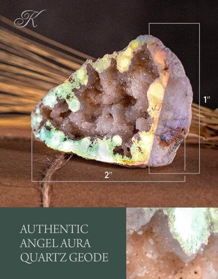 KALIFANO Angel Aura Quartz Geode - Titanium Bonded High Energy Crystal Cuarzo Cl... - Image 4