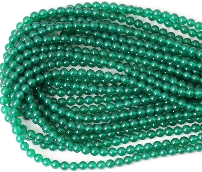 60PCS 6mm Green Agate Gemstone Round Loose Beads for Jewelry Making 1 Strand 15" - Image 4