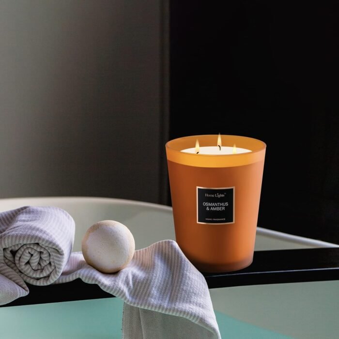 HomeLights Large Jar Candle-33.3 Oz. Natural Soy Aromatherapy Candle | Osmanthus... - Image 7